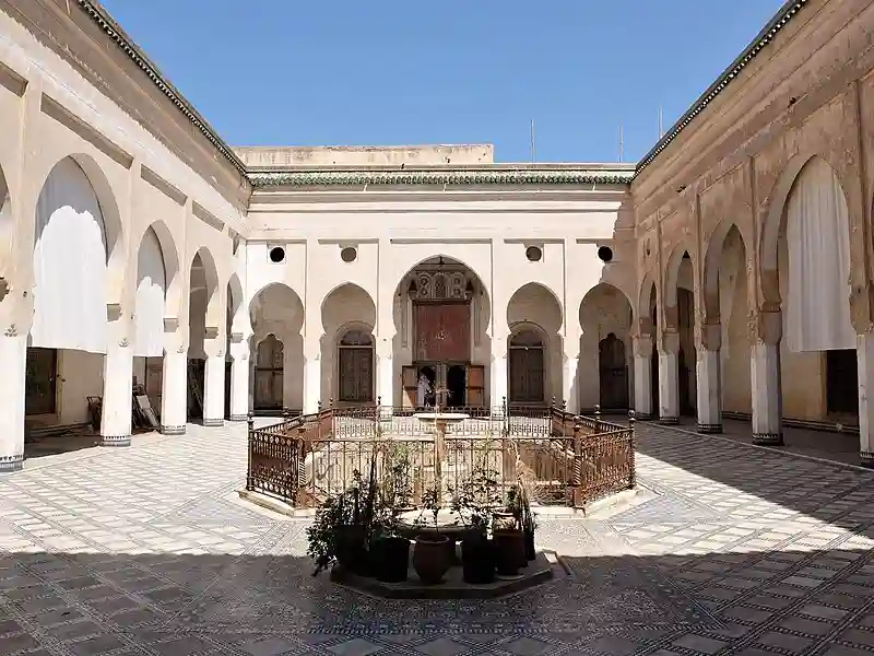 Al Quaraouiyine University courtyard in Fes Morocco
