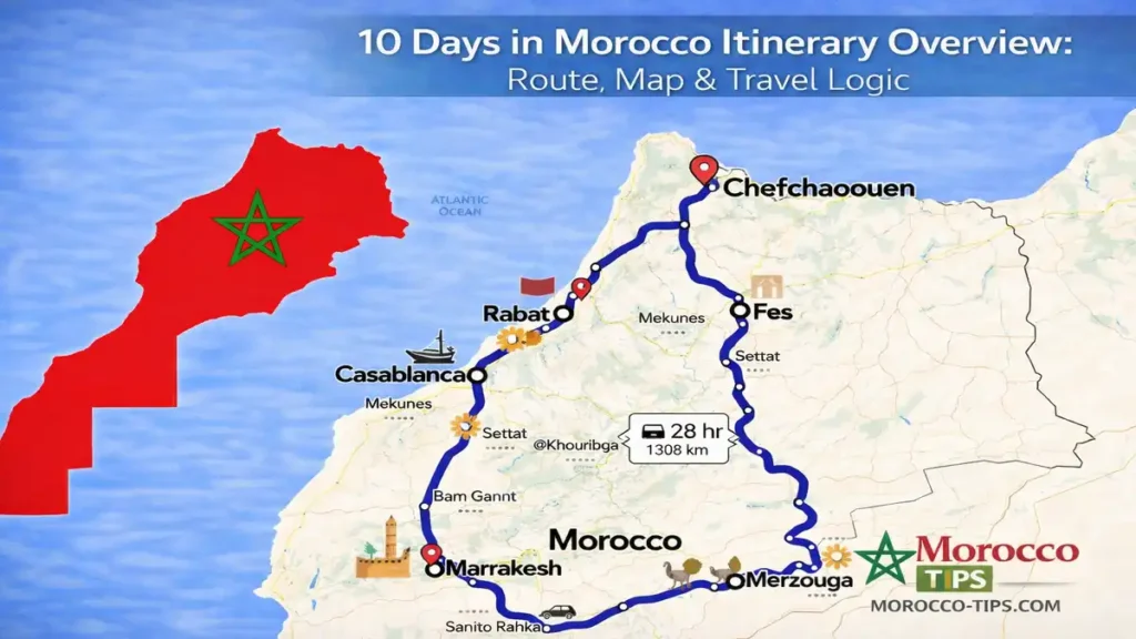 10 Days in Morocco Itinerary Overview: Route, Map & Travel Logic