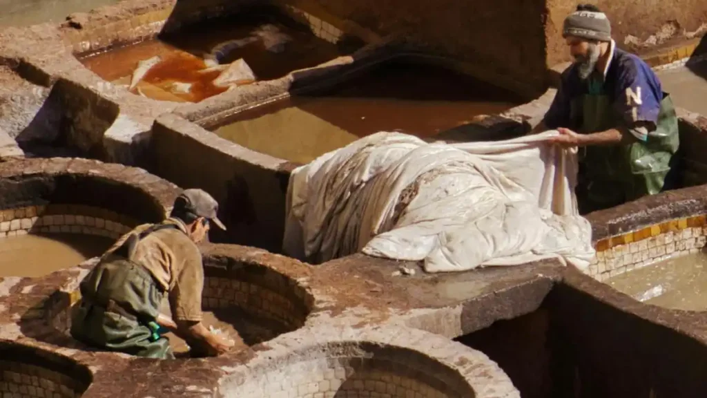 Fes medina and traditional leather tanneries in Morocco