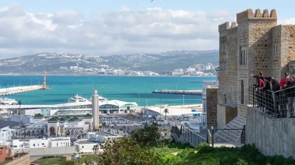 View to the port from inside the Medina of Tangier