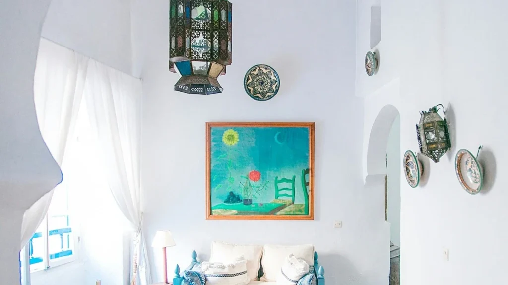 Traditional riad interior in Essaouira Morocco