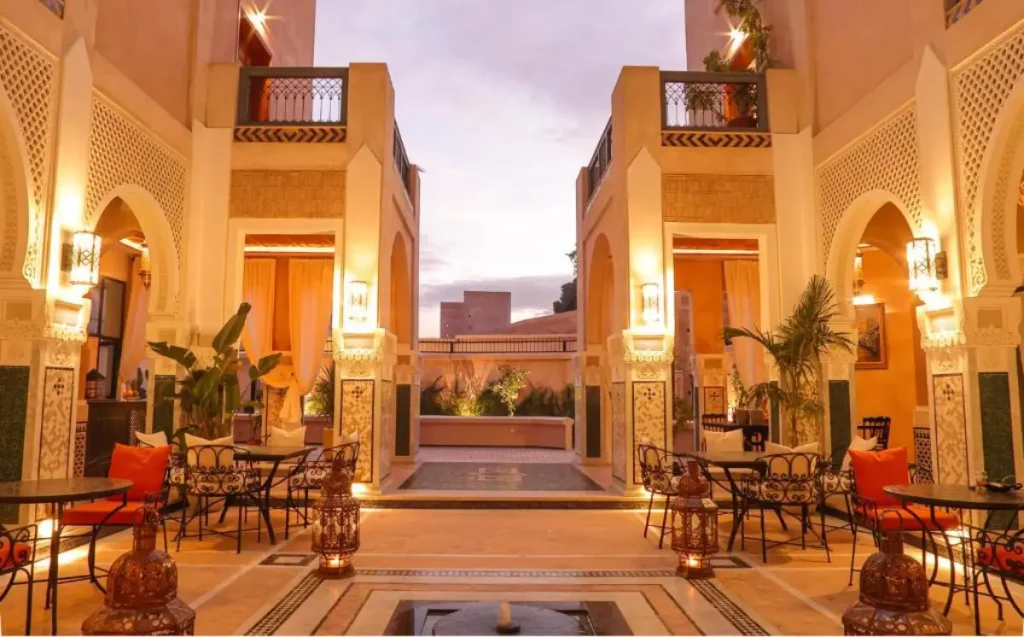 Luxury riad interior in Fes Morocco