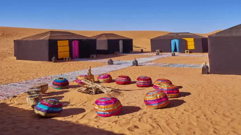 standard desert camp in merzouga sahara