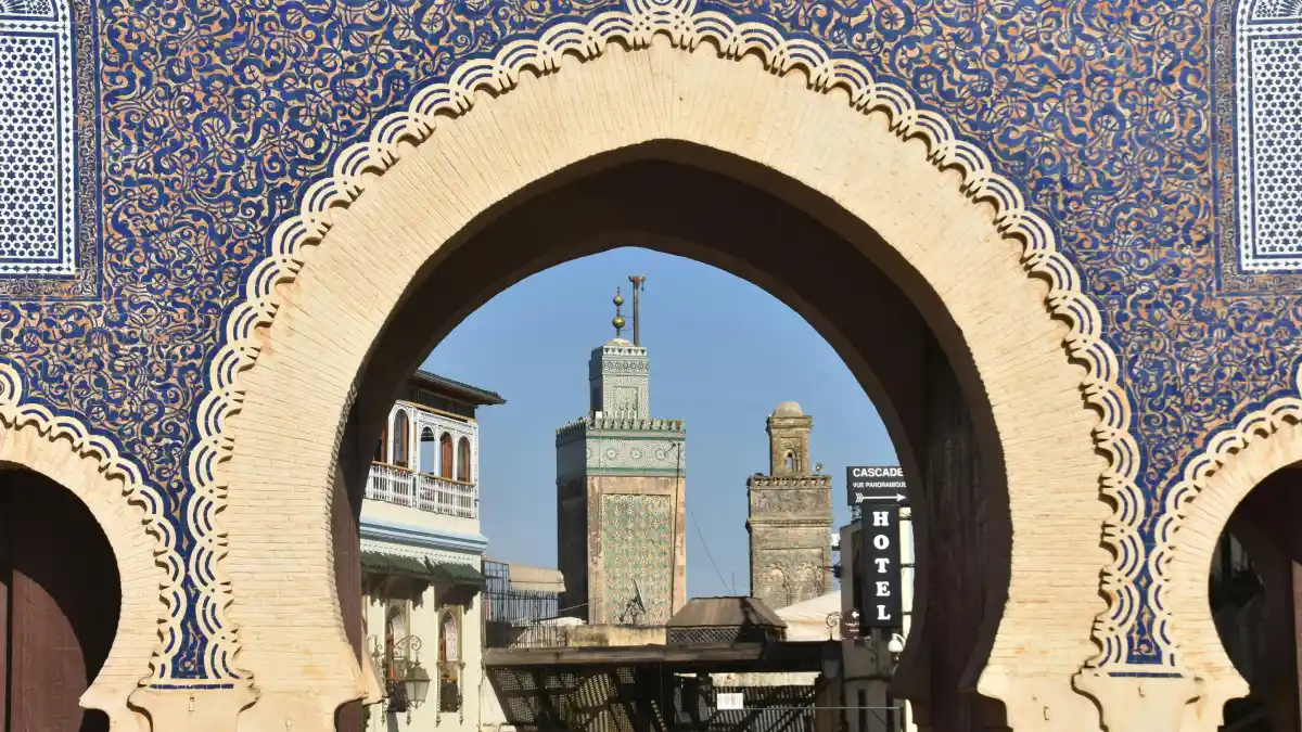 Things to do in Fes – view of the old medina and Bab Bou Jeloud