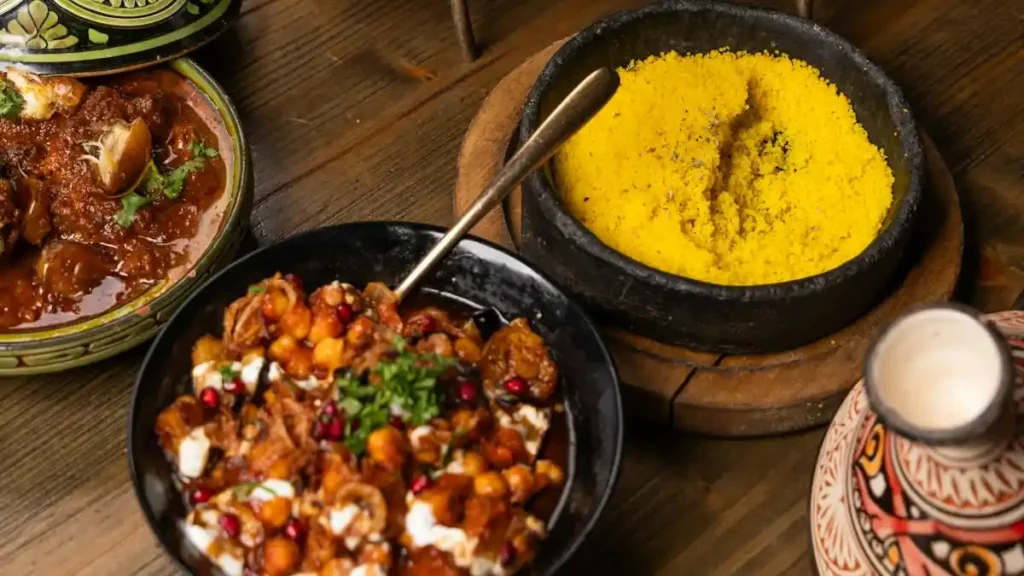 traditional Moroccan food in Chefchaouen restaurant