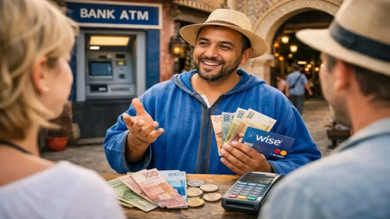 Money in Morocco explained by a local guide using cash, cards, and ATMs