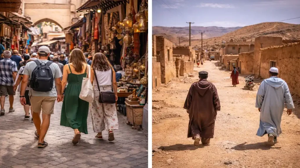 dressing in morocco cities vs villages tourists