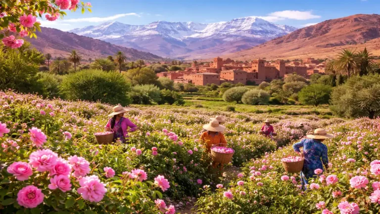 Roses Valley Morocco spring blooming roses Kalaat M Gouna