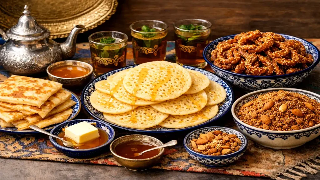 Traditional food during Eid al Fitr Morocco celebration