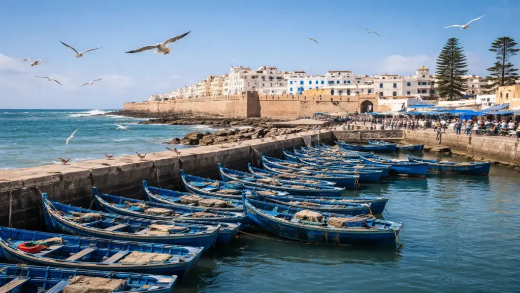 Essaouira Morocco coastal city medina and ocean view travel destination