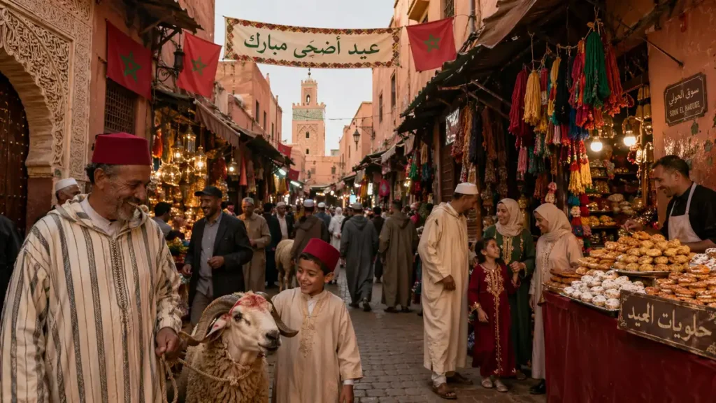 Marrakech medina during Eid al-Adha in Morocco