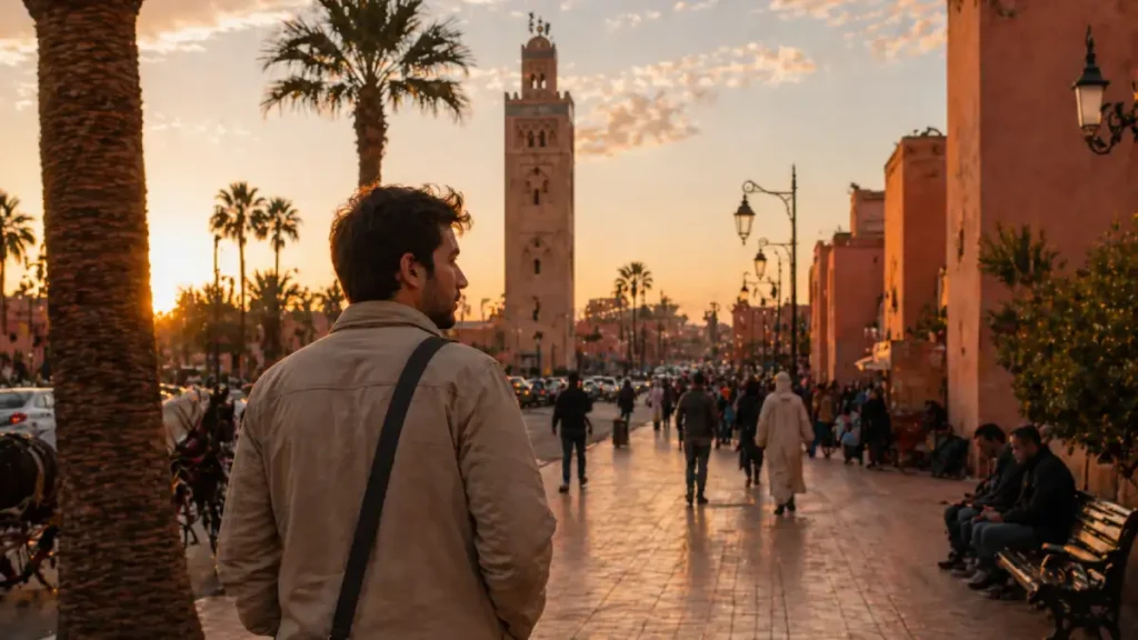 Morocco in October weather evening Marrakech