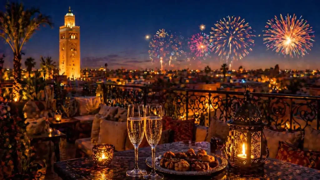 New Year Eve in Morocco Marrakech rooftop celebration December travel