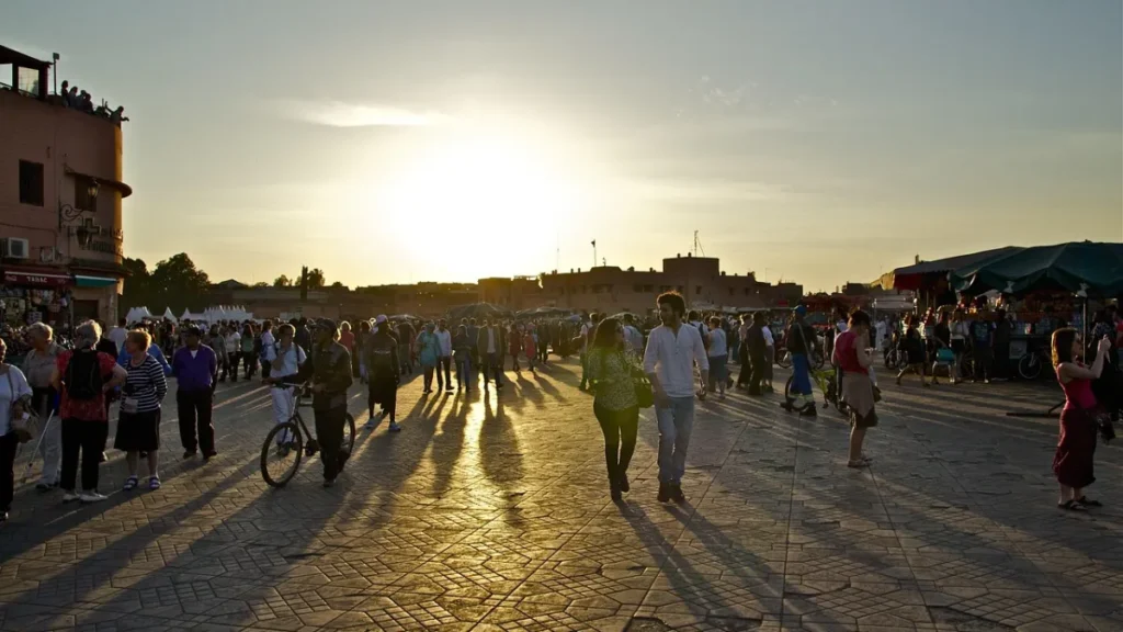 Morocco weather in November walking through Marrakech medina streets