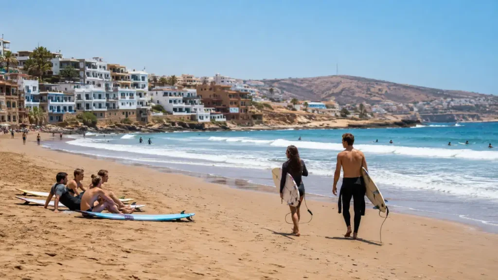 Agadir and Taghazout summer beach destination in Morocco