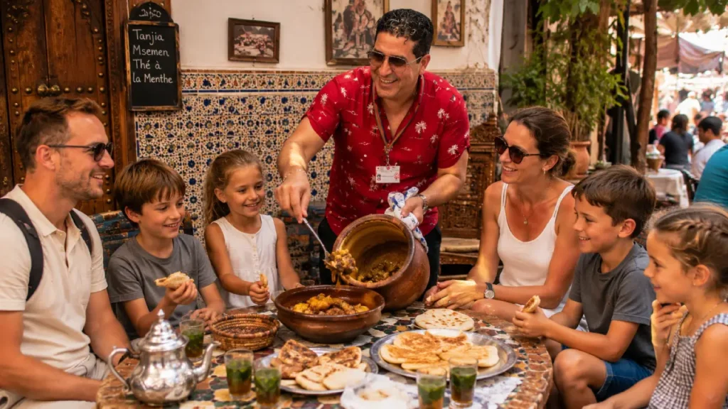 Family-friendly Marrakech food tour with tanjia, msemen, and mint tea