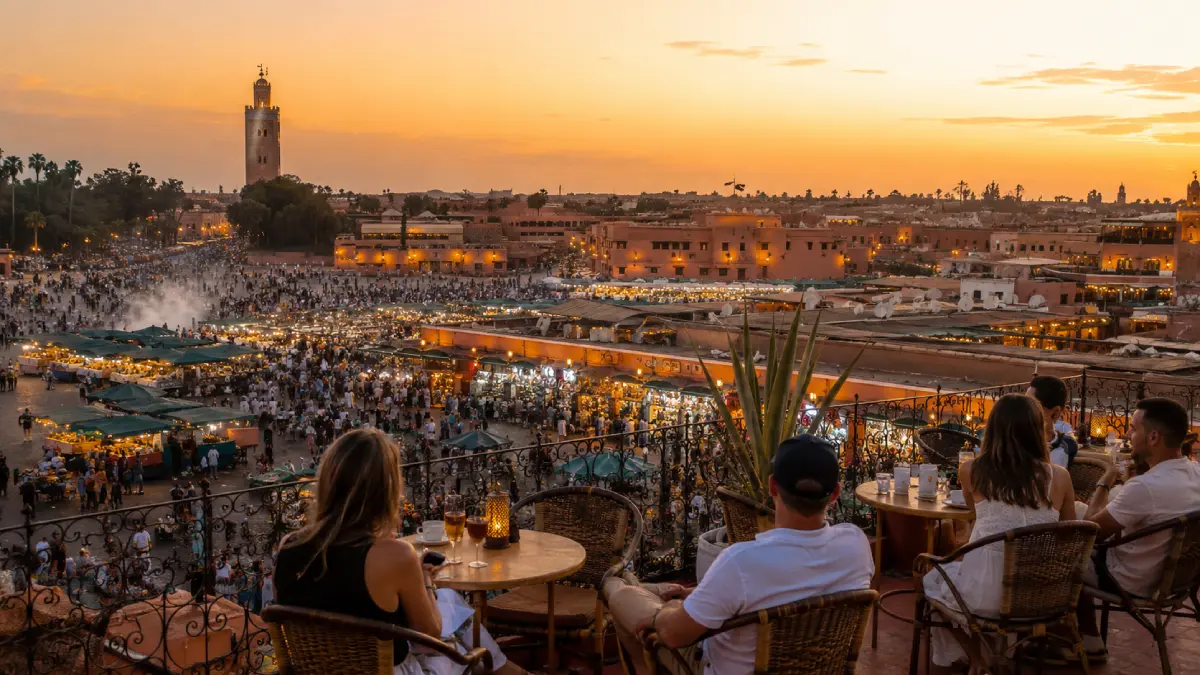 Morocco in June with warm sunset
