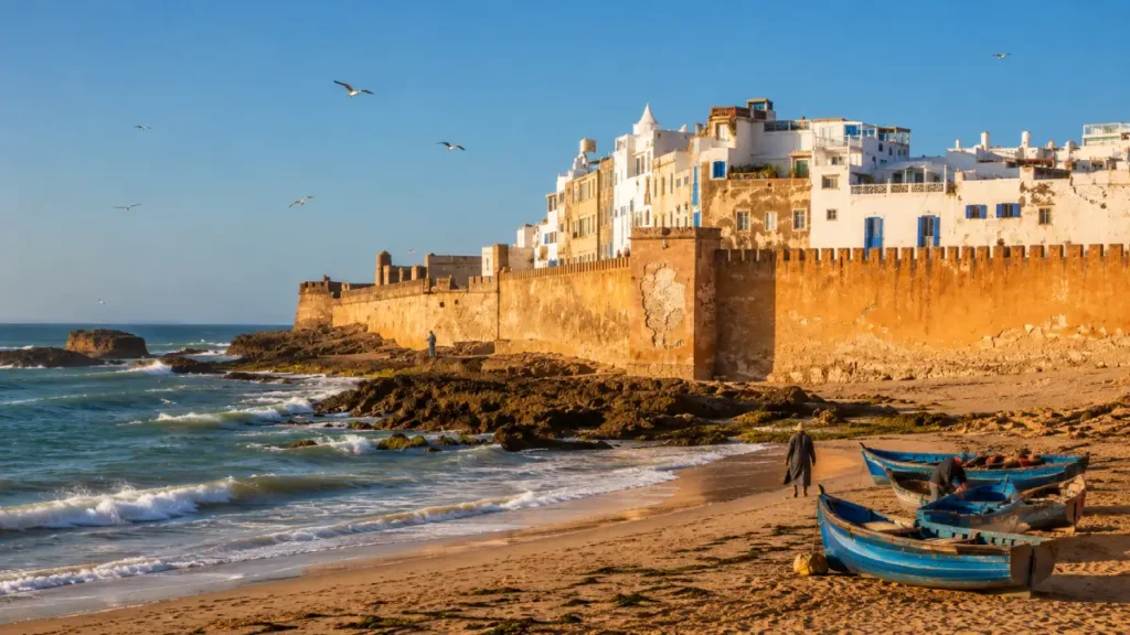 Essaouira Morocco in July with Atlantic breeze, medina walls, and summer coastal atmosphere