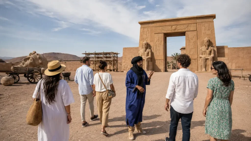 Atlas Studios in Ouarzazate with movie sets and desert film scenery