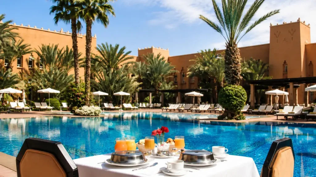Berbère Palace luxury hotel pool in Ouarzazate Morocco