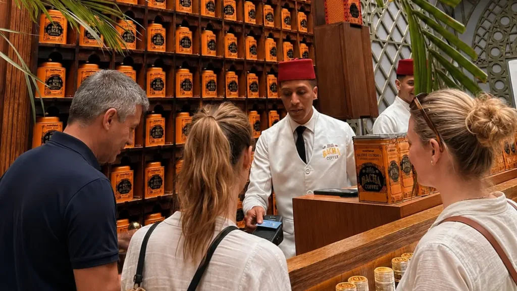 Card payment terminal bacha coffee Marrakech