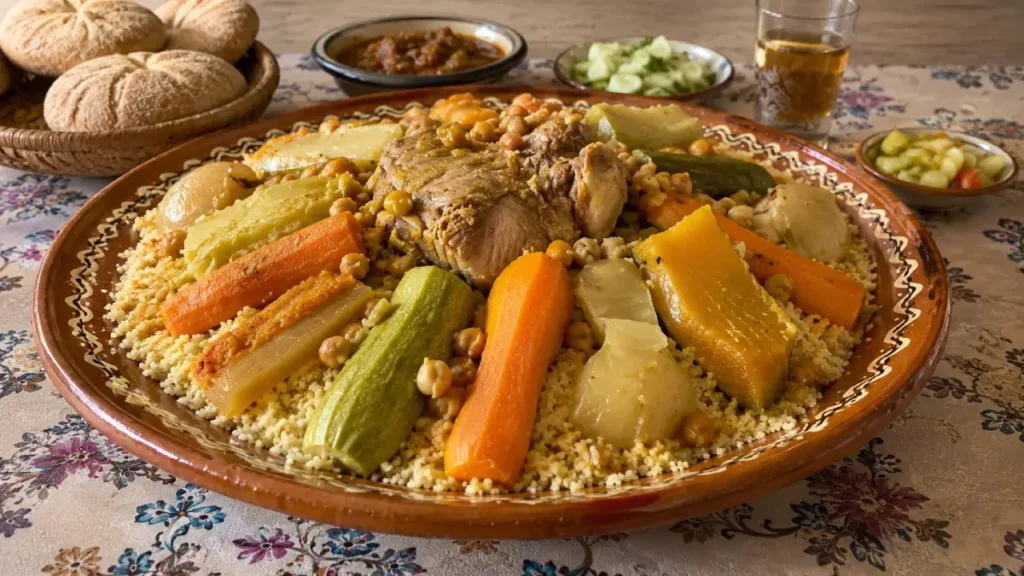 Couscous is one of the most famous Moroccan lunch dishes, especially on Fridays.