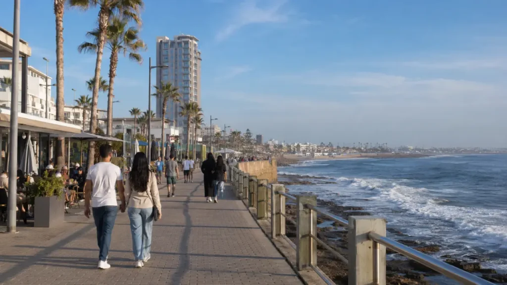 Ain Diab Corniche in Casablanca with Atlantic Ocean cafés and coastal walk