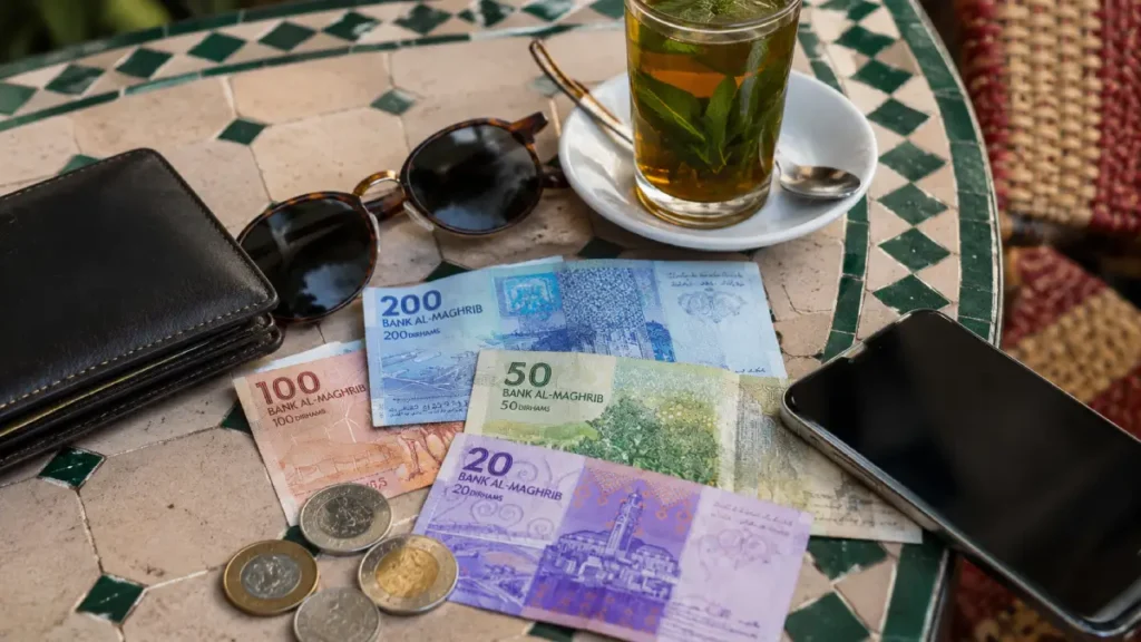 Moroccan dirham cash with small notes for taxis souks and tips
