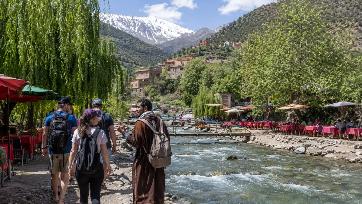 Ourika Valley day trip from Marrakech with Setti Fatma waterfalls river cafés and High Atlas mountain views