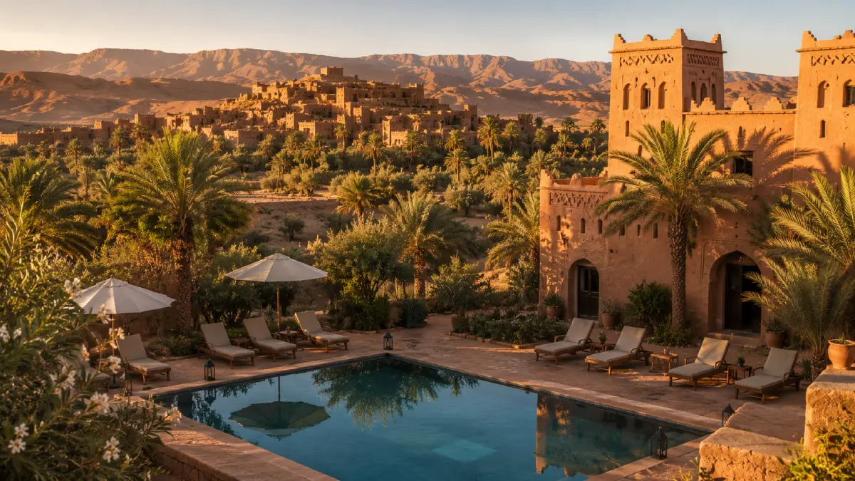 Where to stay in Ouarzazate with kasbah hotels, riads, Ait Ben Haddou, Skoura Oasis and local guide tips