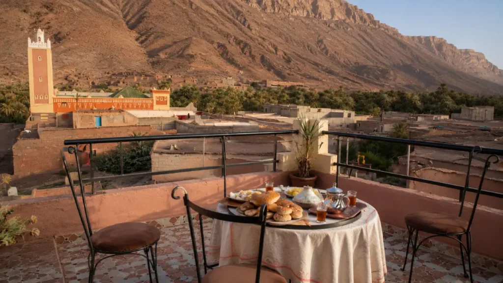 Where to stay near Ouarzazate at Auberge Restaurant Tissili in Fint Oasis with terrace breakfast and oasis views