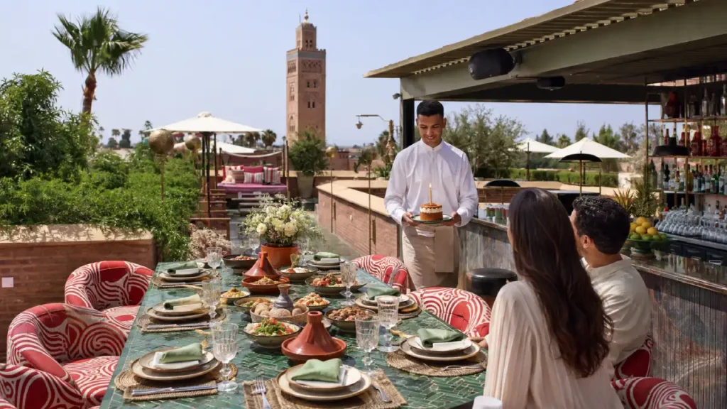 Rooftop birthday dinner overlooking the Marrakech Medina