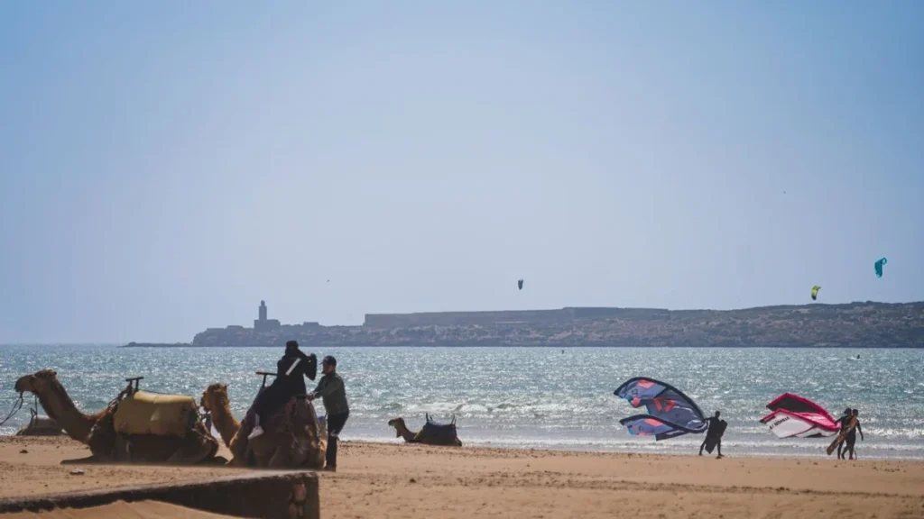 Kitesurfing on Essaouira Beach in Morocco