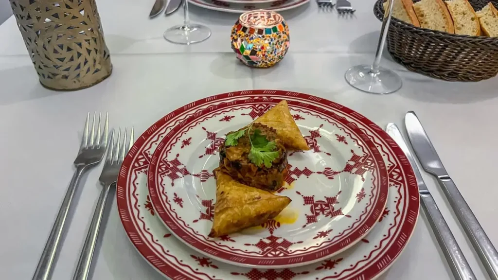 Traditional Fes pastilla served in Morocco