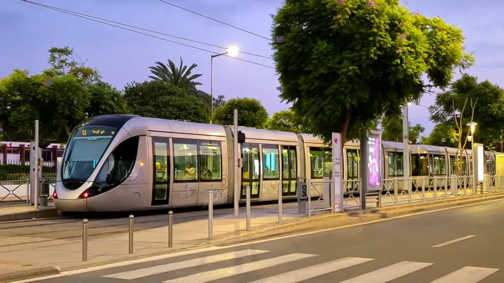 Rabat tram used for getting around the city
