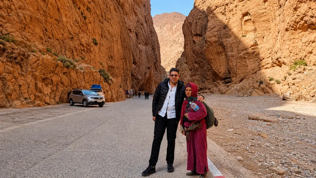 Kamal in the dramatic Todra Gorge near Tinghir