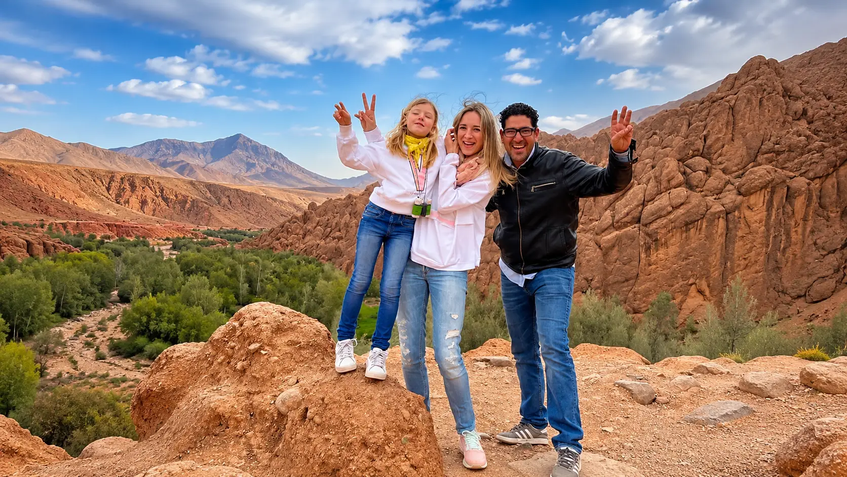 Kamal guiding travelers through Morocco's mountain landscapes