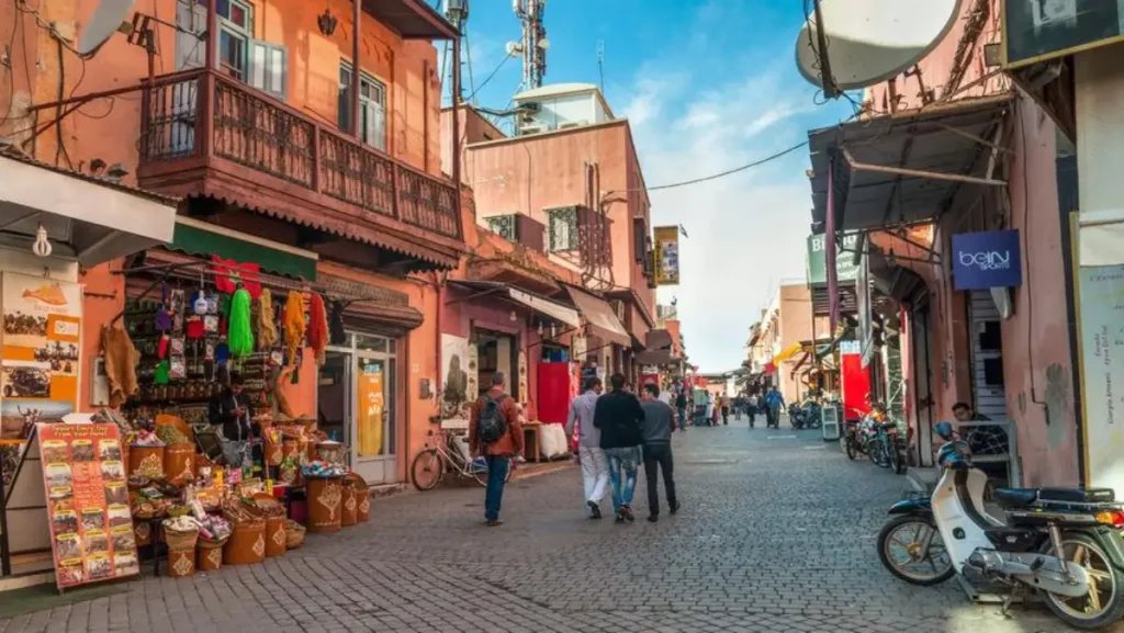 Marrakech street at the start of a Morocco itinerary