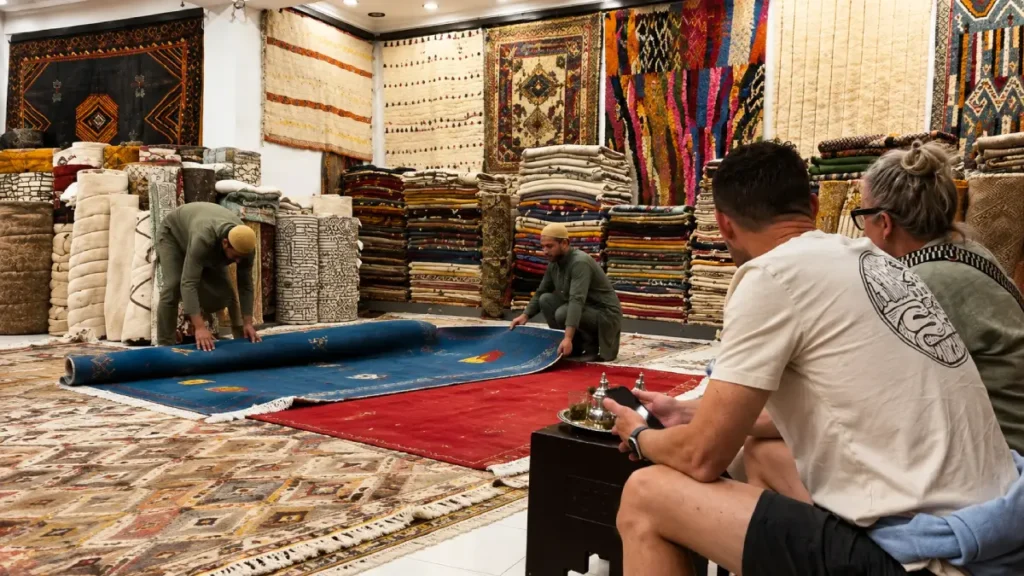 Contemporary Moroccan rug for interior design in Marrakech