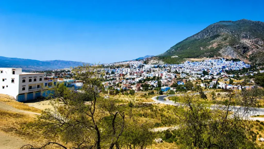 Road approaching Chefchaouen in the Rif Mountains