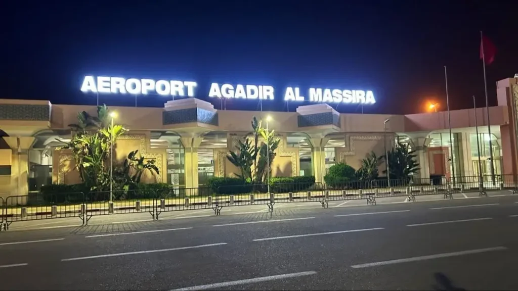 Agadir Al Massira Airport at night
