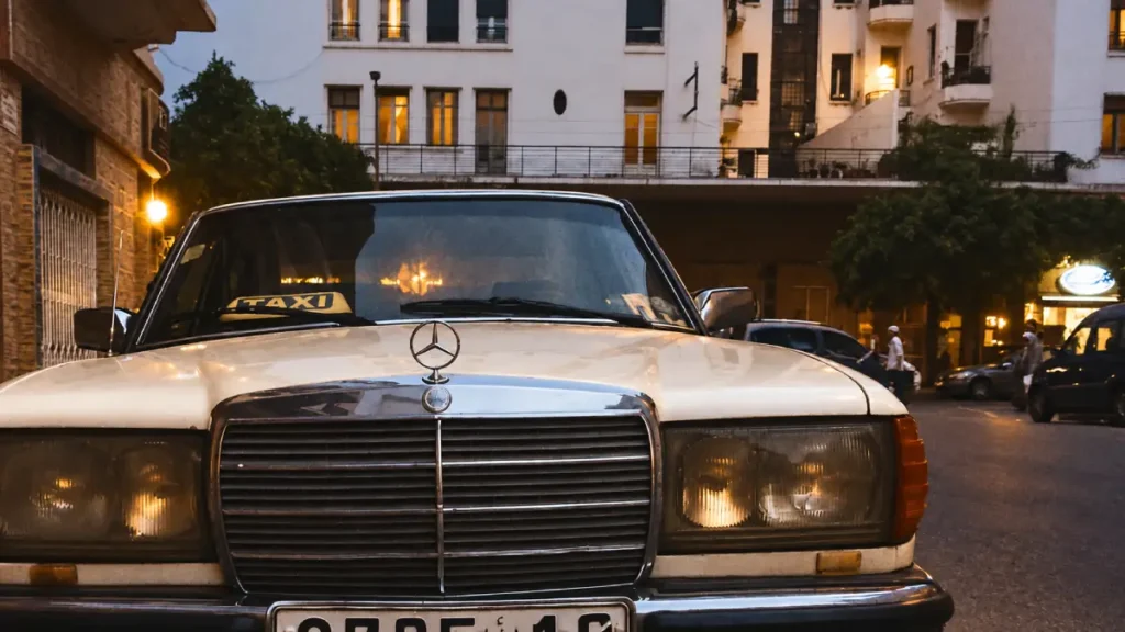 Moroccan grand taxi in central Casablanca