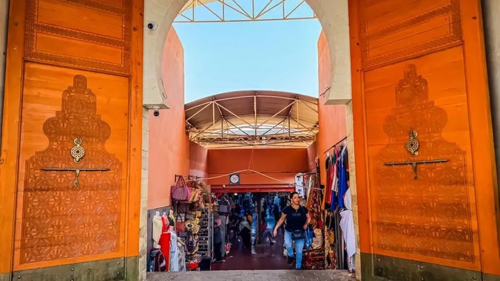 Entrance to Souk El Had market in Agadir Morocco