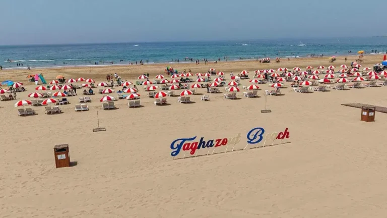 Taghazout travel guide view of Taghazout Beach and the Atlantic Ocean