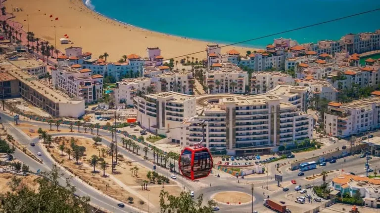Things to do in Agadir Morocco with beach, city and cable car