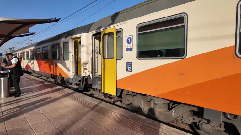 Marrakech to Fes by train – ONCF train at Marrakech railway station